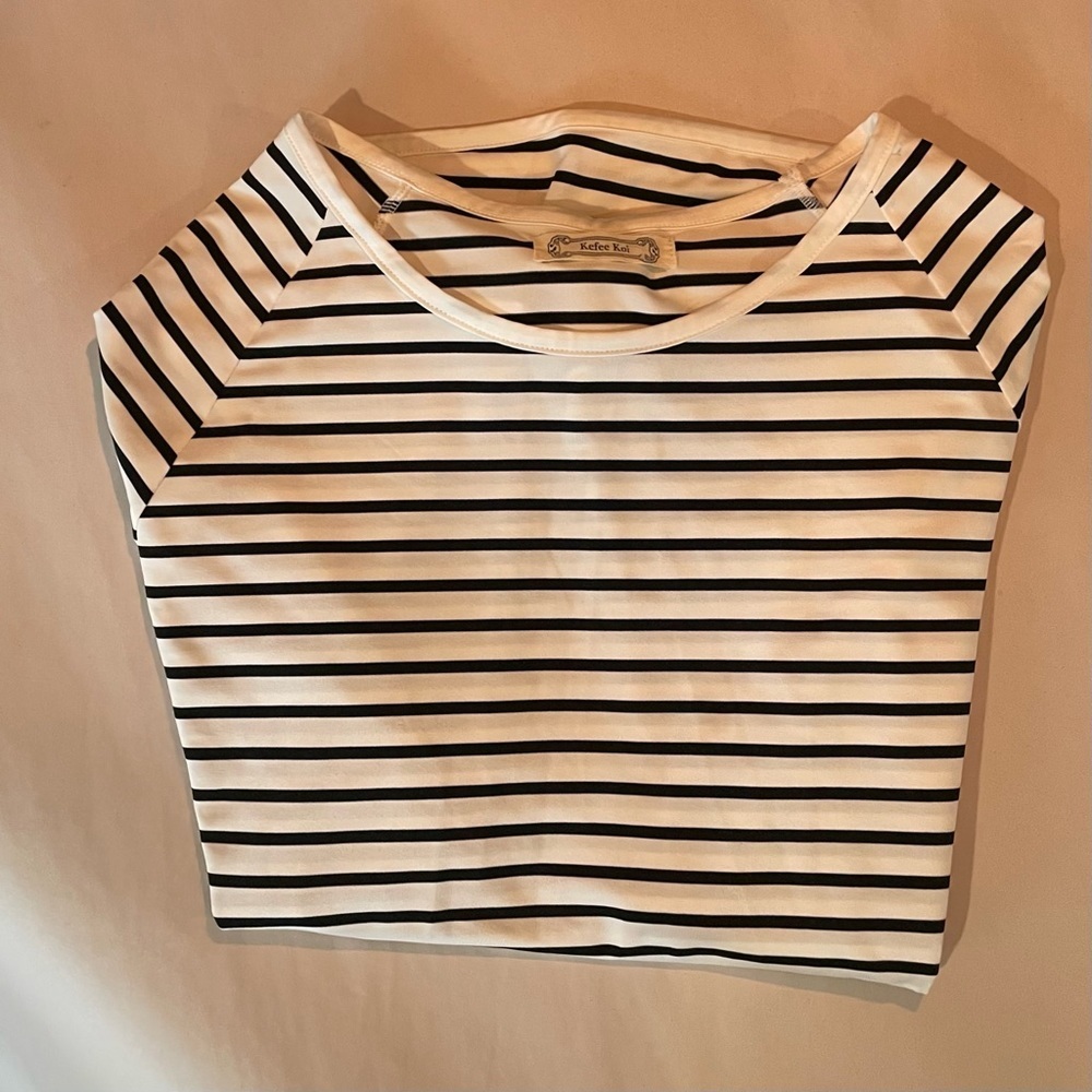 White, striped, casual Nursing Coverup